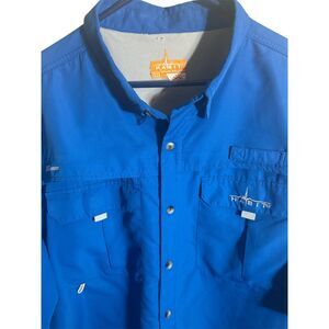 Habit Mens‎  Vented Fishing shirtBlue size XL Boating Pockets